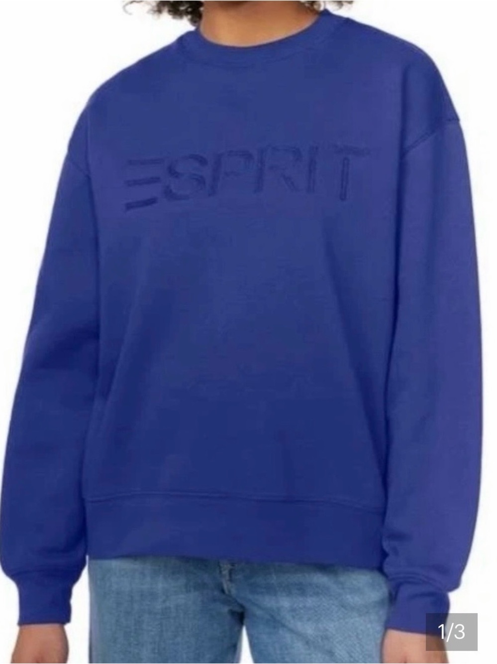 Esprit Costco Crewneck Sweatshirt  Blue Retro Logo NWT
